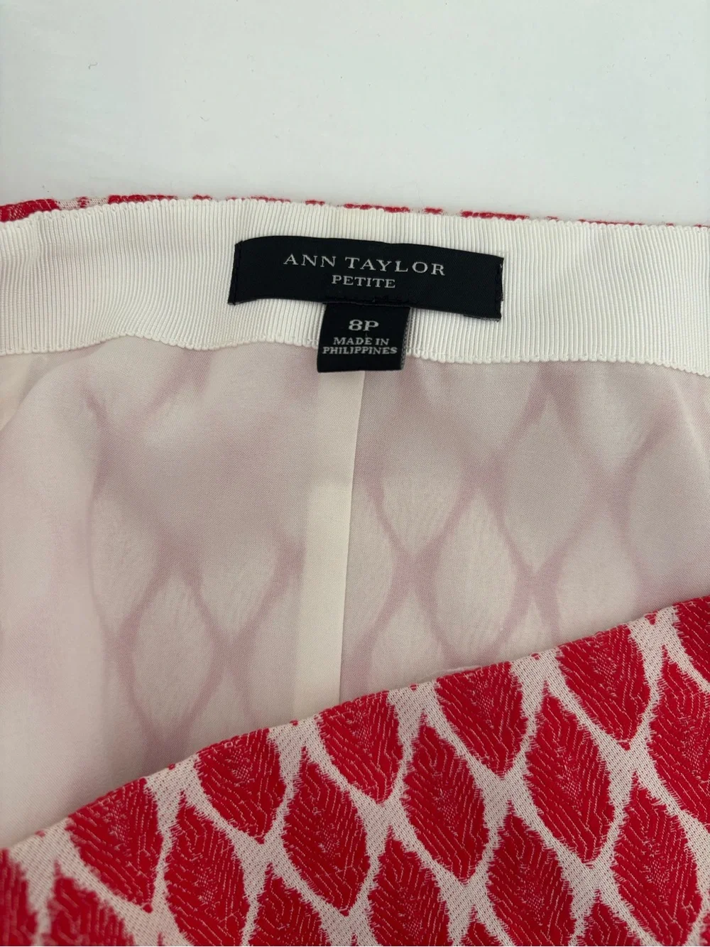 Ann Taylor Red Patterned Skirt